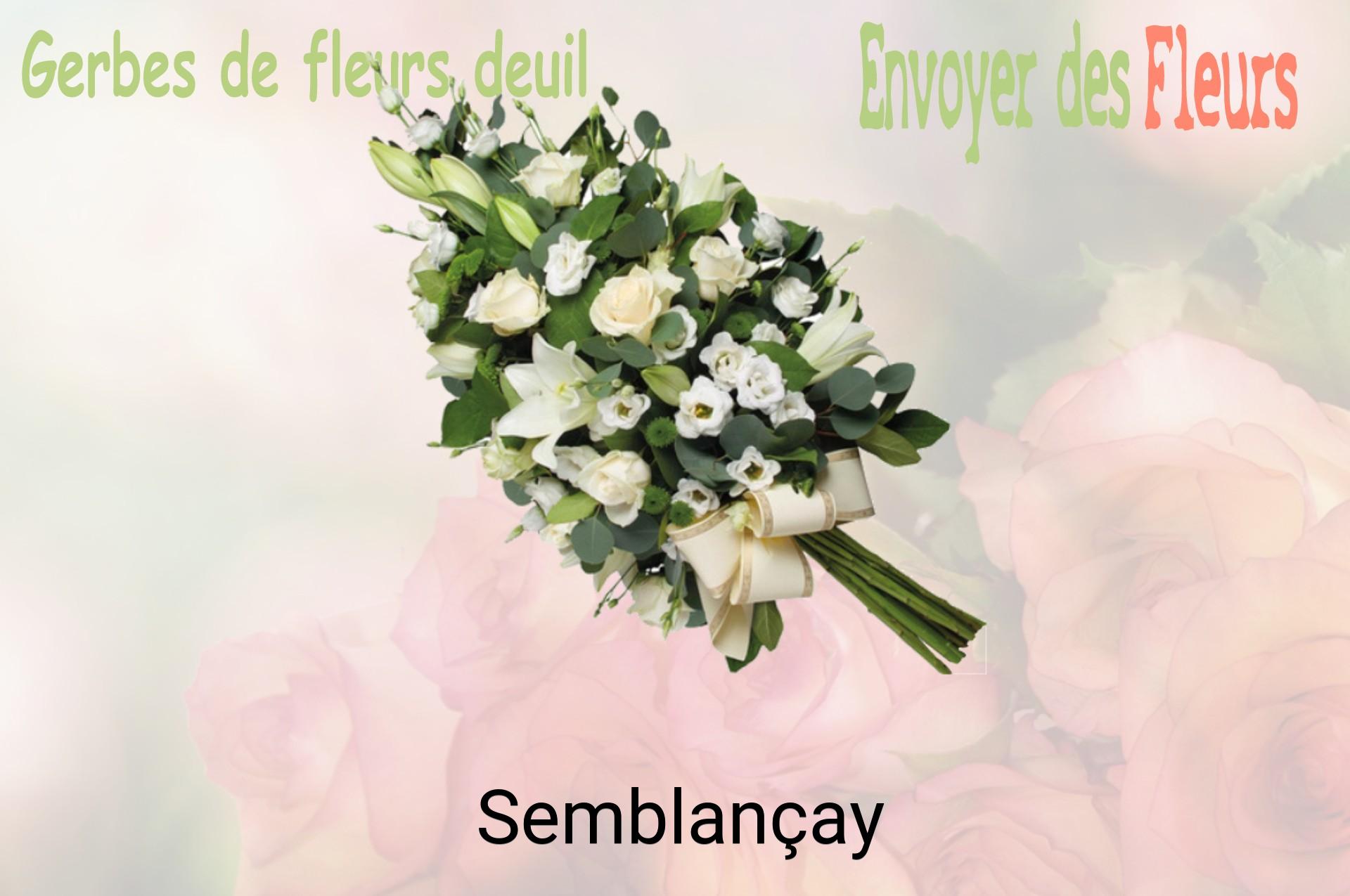 Gerbe de fleurs de deuil livrée à Semblançay